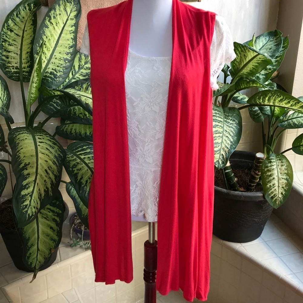 Coral layering tunic vest